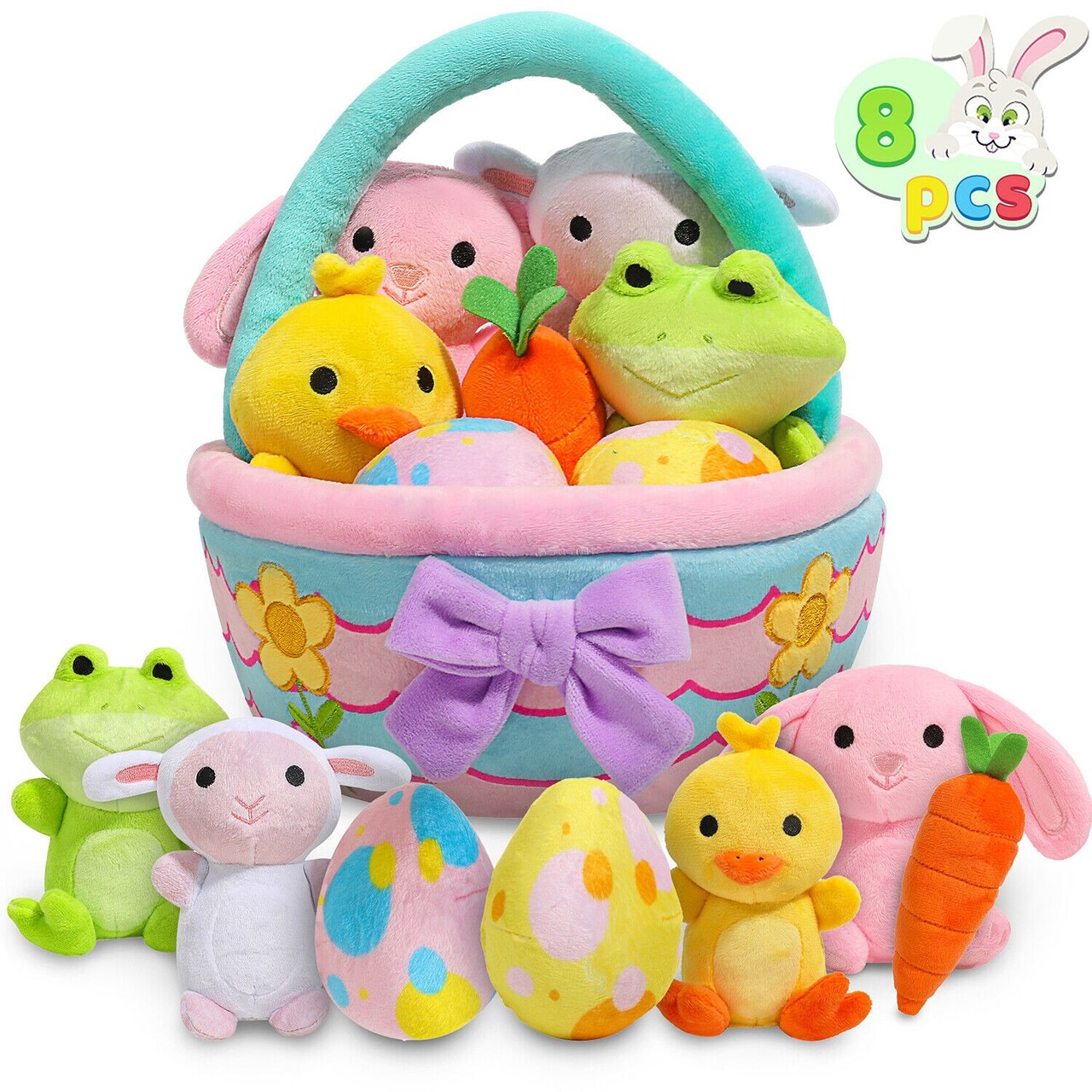 8 Pcs Basket for Easter Plush, Original Style Easter Basket Stuffers